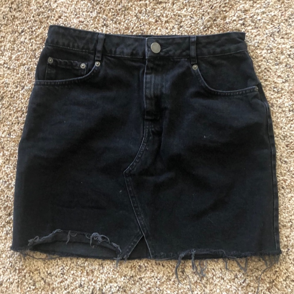 ASOS black denim mini skirt